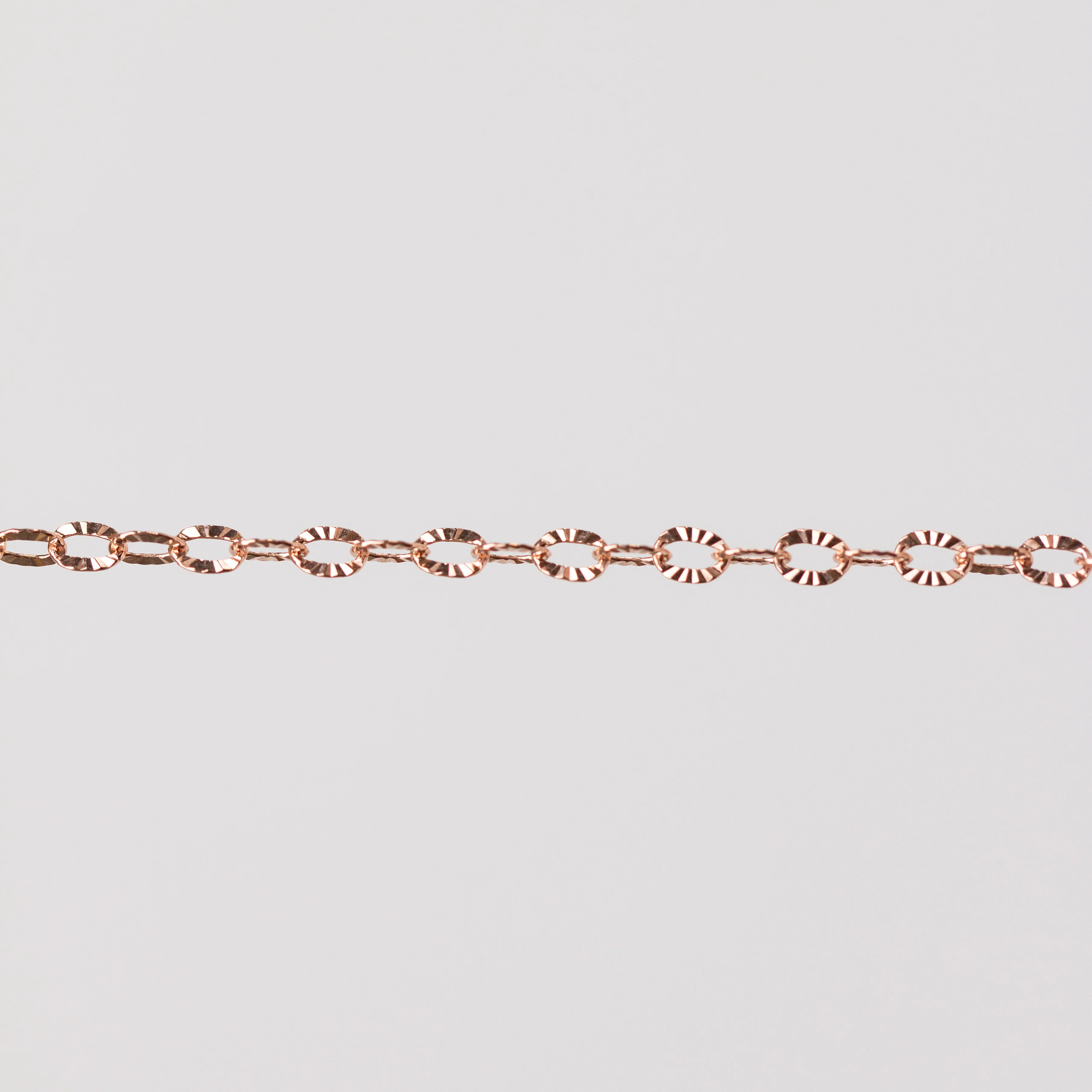 Kate Permanent Jewelry Chain, Cable Design, Hammered Starburst Oval Links, Available in Gold Filled and Silver - Image 5